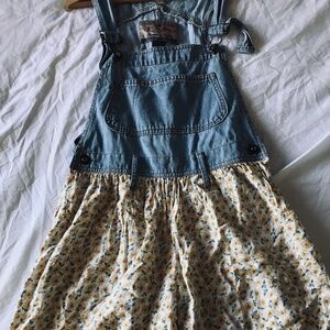 Vintage 90s Express Overall Short - Liberty print - Sz XS